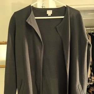 JCREW Factory Black Collarless Sweater Blazer